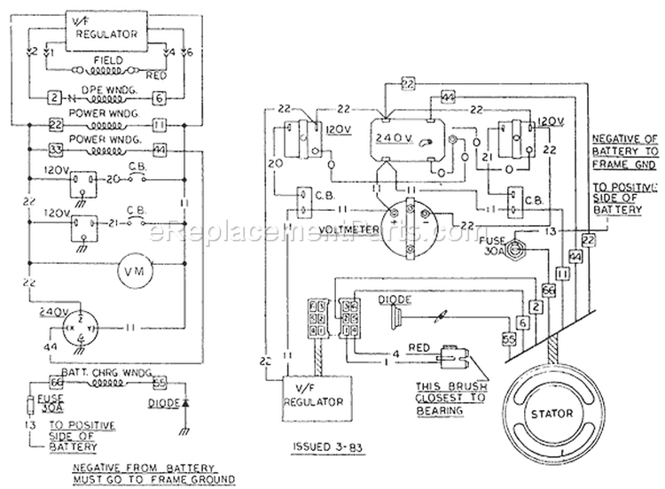 Page C Diagram and Parts List for 8733-0  Briggs and Stratton Generator